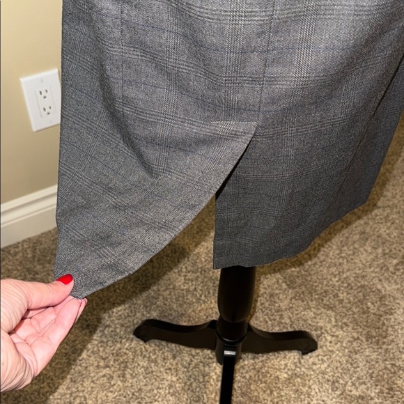 Reitmans Dress Gray Plaid Sheath Midi Square Neck Sleeveless Women’s Size 9 - Picture 5 of 13